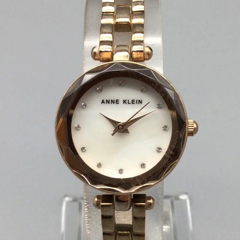 Anne Klein Womens Watch 23mm Rose Gold Tone Bracelet AK/3120 New Battery 6.75